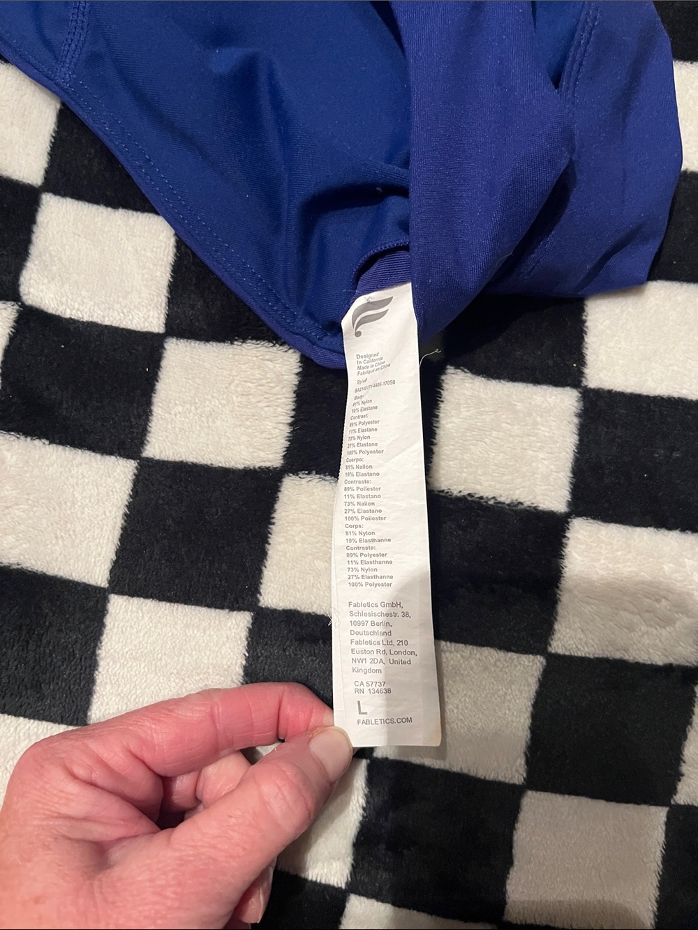 Fabletics Women's Seamless Cross-Back Sports Bra - Blue - Picture 2 of 3